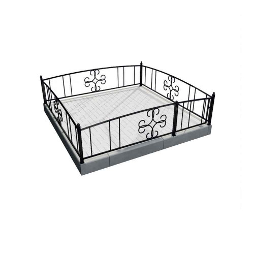 Металлическая ограда на кладбище №11